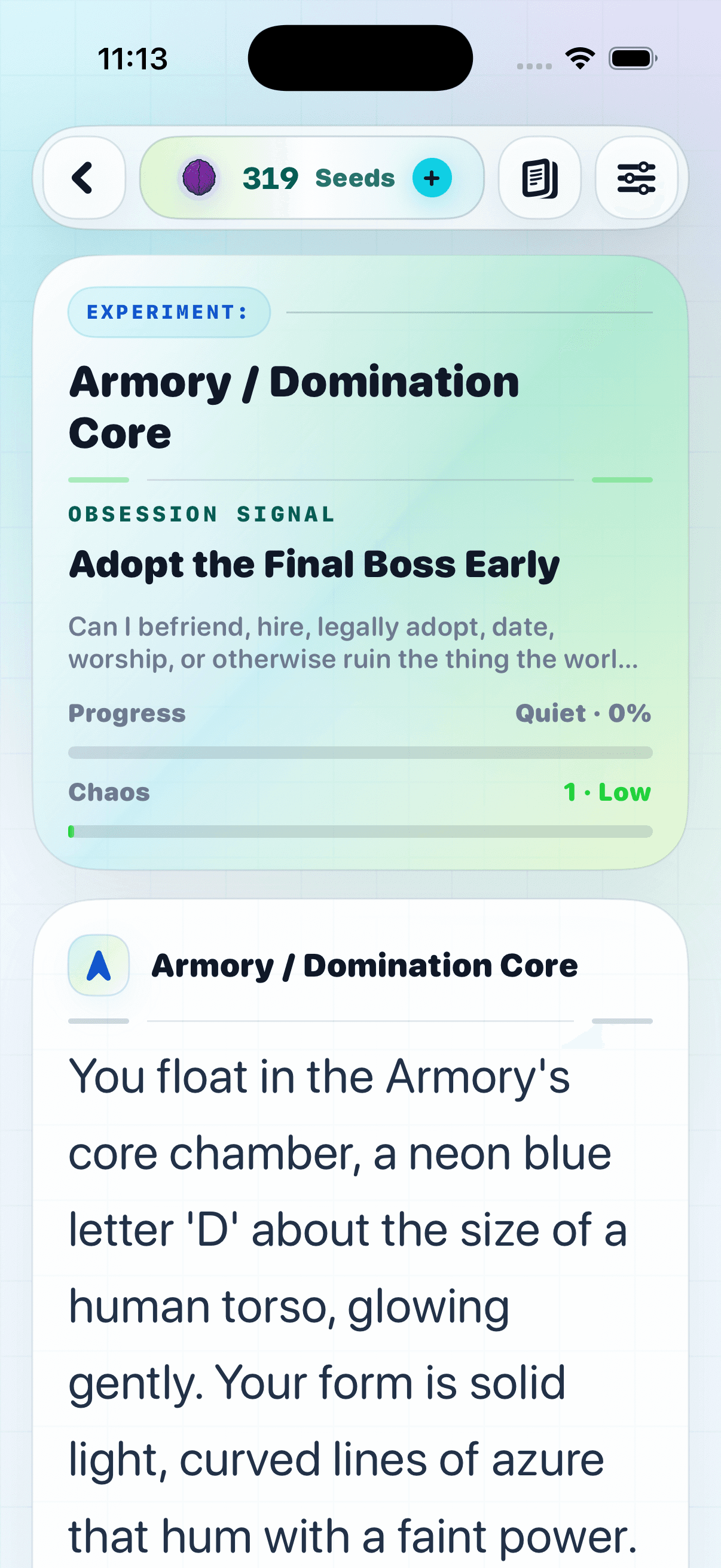 AI Chaos Story Lab story reading screen